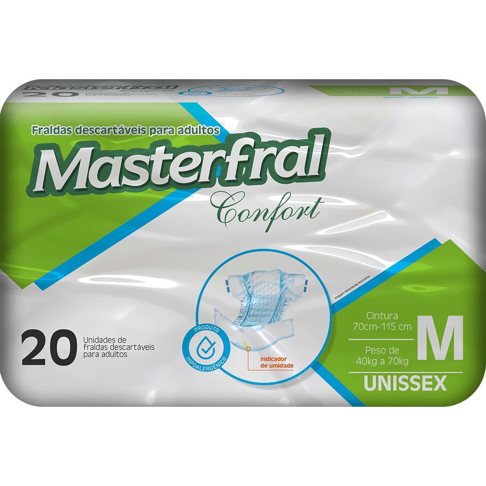 Encontraproduto.com.br - Fralda Geriátrica Descartável Confort Masterfral M com 20un
