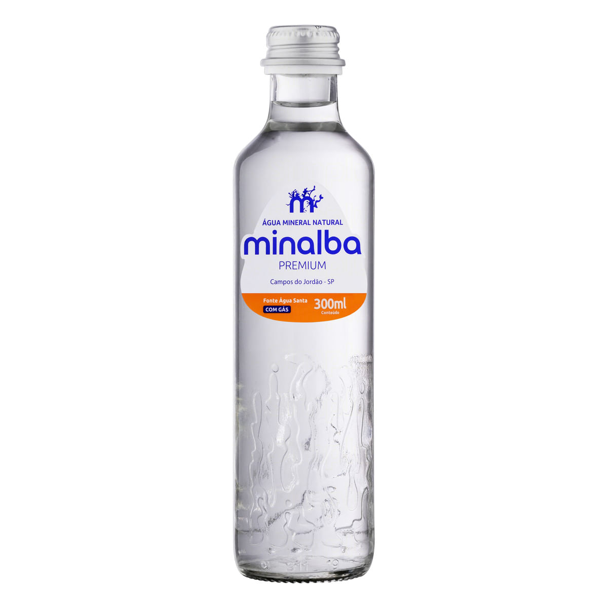 Água Mineral Natural com Gás Minalba Premium 300ml