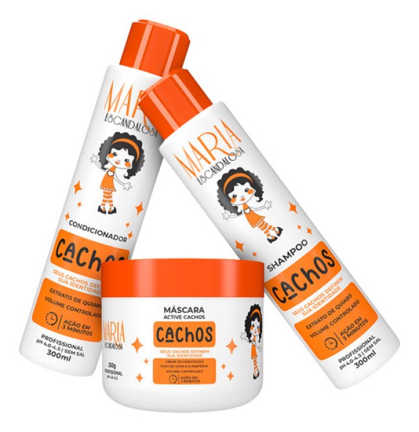 Encontraproduto.com.br - Kit Capilar Cachos Home Care Maria Escandalosa 3 Itens