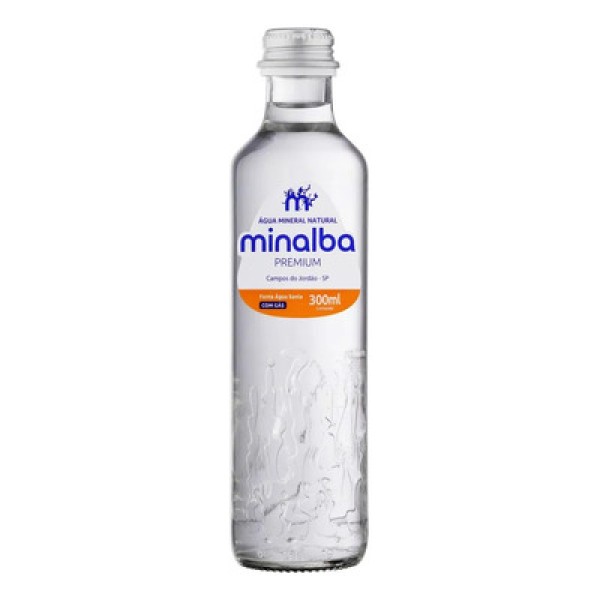 AGUA MINERAL MINALBA COM GAS 300ML
