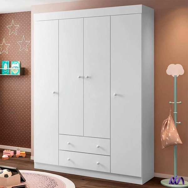Guarda-roupa 4 Portas 2 Gavetas Elisa Phoenix Baby