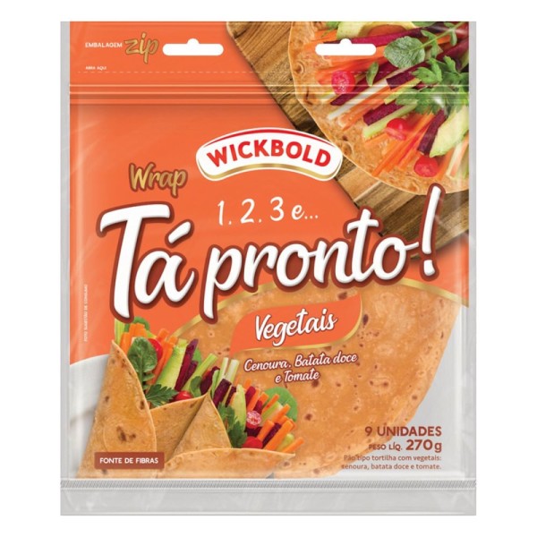 Encontraproduto.com.br - Wrap Tá Pronto! Wickbold Vegetais Pacote com 270g