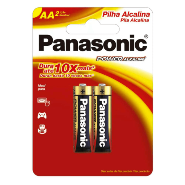 Encontraproduto.com.br - Pilha Panasonic Alcalina Pequena AA Com 2 Unidades