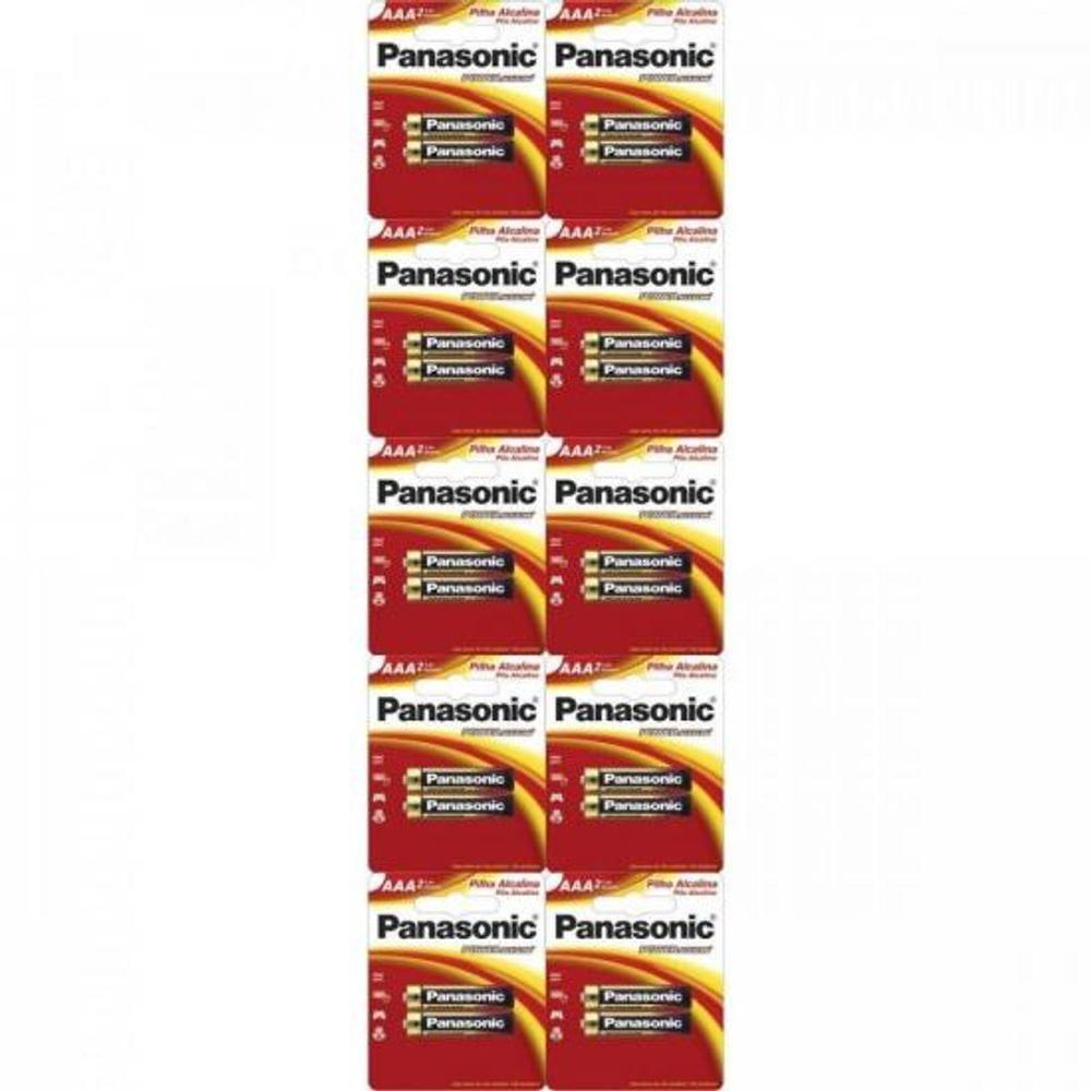 Pilha Alcalina Panasonic Palito AAA Cartela com 10x2 unidades