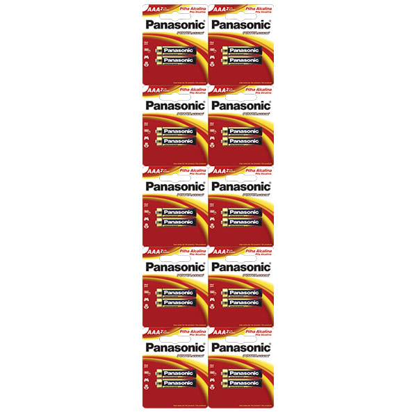 Encontraproduto.com.br - Pilha Alcalina Panasonic Palito AAA Cartela com 10x2 unidades