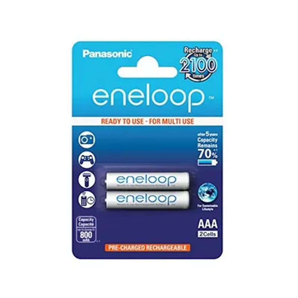 Encontraproduto.com.br - Pilha Recarregável Panasonic Aaa Eneloop 800mah Bk-4mcce/2bb - Cartela Com 2 Unidades