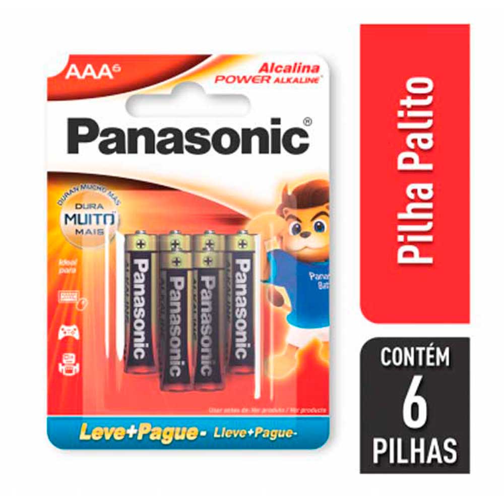 Encontraproduto.com.br - Pilha Alcalina Panasonic AAA Cartela com 6 unidades