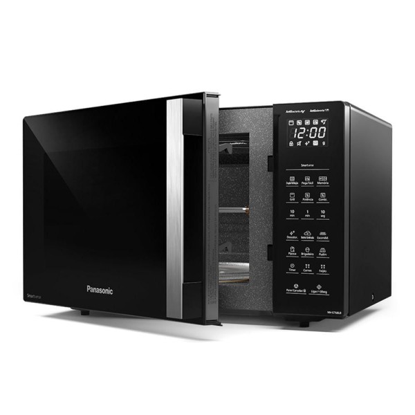 Encontraproduto.com.br - Micro-ondas De Mesa Panasonic Com 30 Litros De Capacidade E Grill Preto - Nn-gt68lbru 220