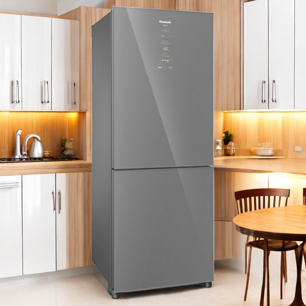 Encontraproduto.com.br - Geladeira Panasonic BB65 Diamond Glass Inverse Frost Free 450L Inverter A+++ - NR-BB65GVFM