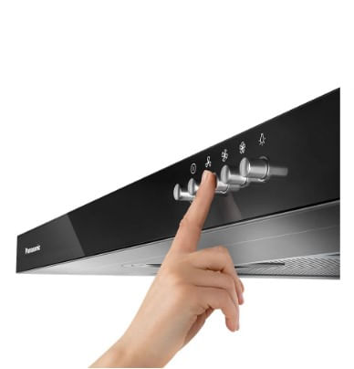 Encontraproduto.com.br - Coifa Panasonic Black Glass 90cm FV-9HSDB2
