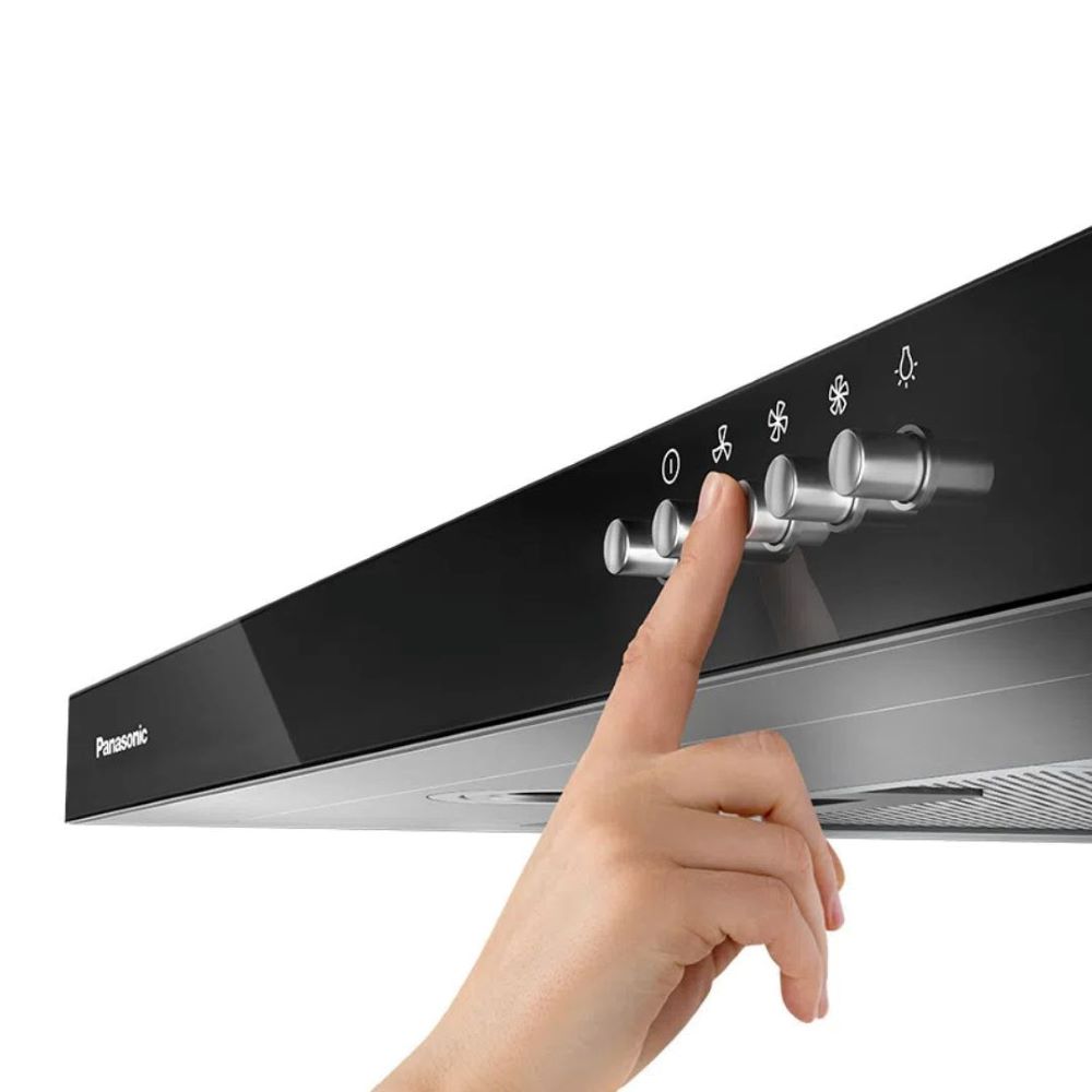 Encontraproduto.com.br - Coifa Panasonic Black Glass 90cm FV-9HSDB2