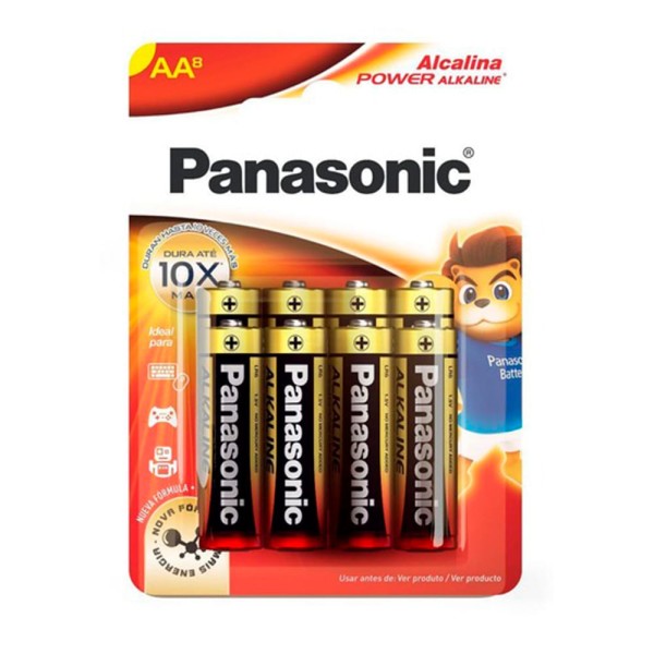Encontraproduto.com.br - Pilha Panasonic Alcalina AA Power Alkaline 8 Unidades