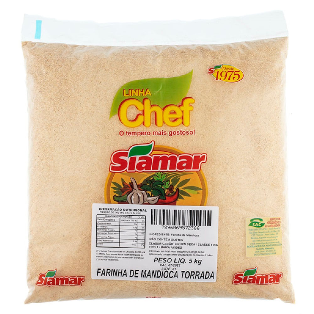 Farinha Mandioca Siamar 5KG Torrada