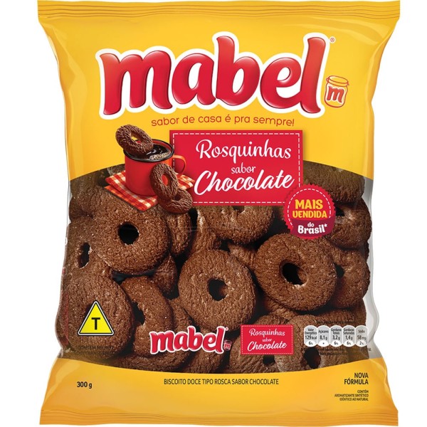 Biscoito Rosquinha Mabel Chocolate Pacote com 300g