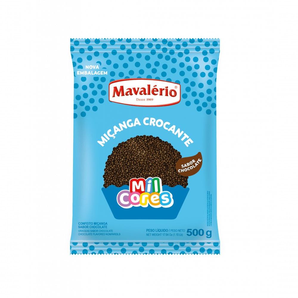 Encontraproduto.com.br - Confeito Miçanga Chocolate Mil Cores 500g - Mavalério