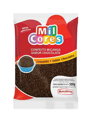 Encontraproduto.com.br - Confeito Miçanga Chocolate Mil Cores 500g - Mavalério