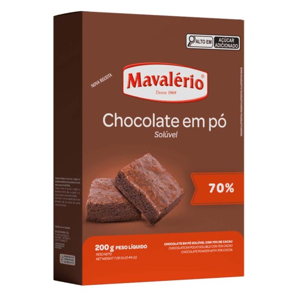 Chocolate em Pó 70% de Cacau 200g - Mavalério