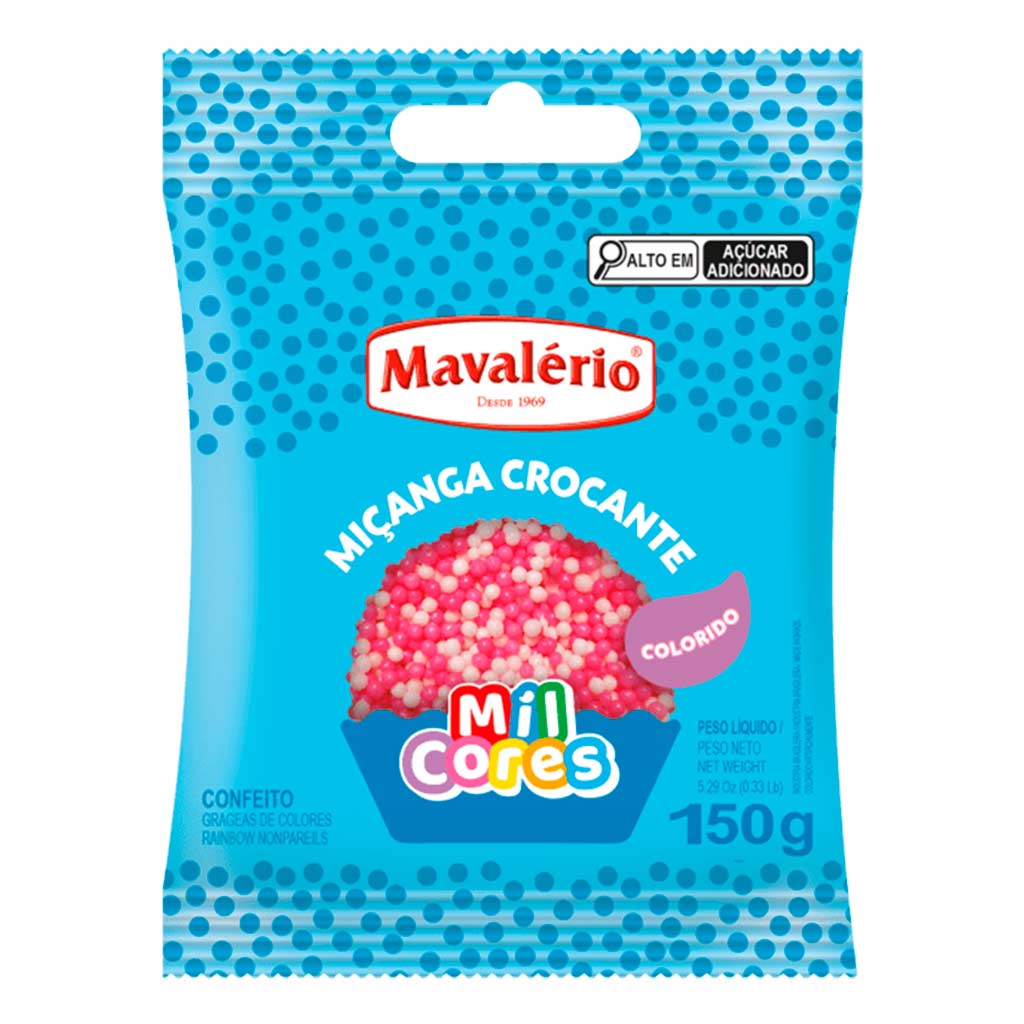 Encontraproduto.com.br - Confeito Miçanga Rosa e Branco n0 150g - Mavalério