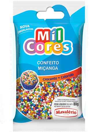 Confeito Miçanga Colorido 80 Gr
