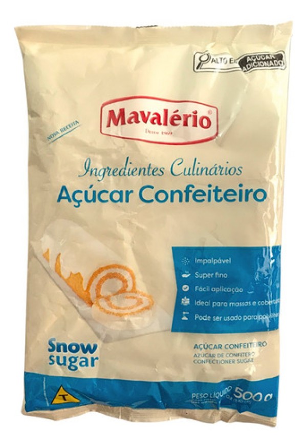 Açúcar Confeiteiro Snow Sugar 500g - Mavalério