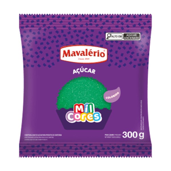 Encontraproduto.com.br - Açúcar Cristal Verde Mil Cores 300g - Mavalério