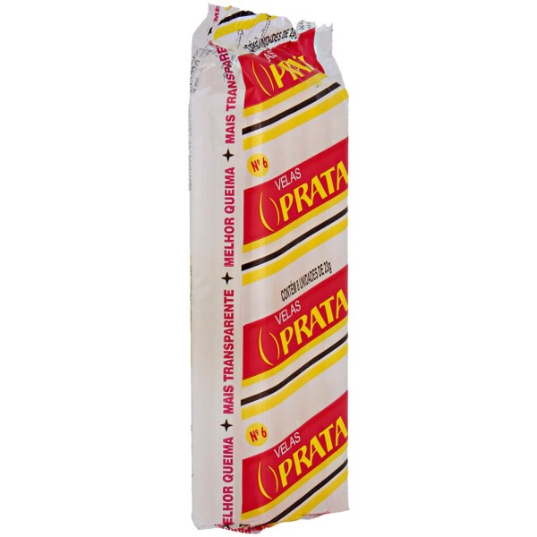 Encontraproduto.com.br - Vela Branca Número 6 Prata 23g com 8 unidades