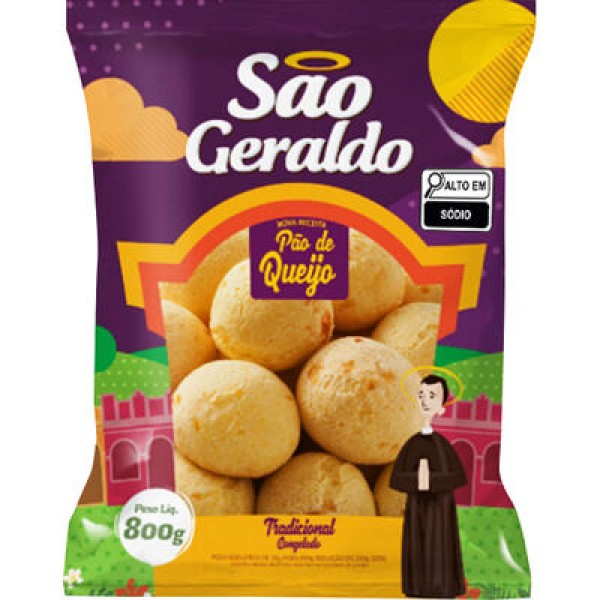Encontraproduto.com.br - Pão De Queijo São Geraldo Tradicional Cru Congelado 800g