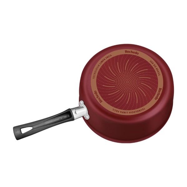 Encontraproduto.com.br - Conjunto de Panelas Rochedo 4 Peças Limpa Fácil Antiaderente e Thermo Sinal - Vermelho