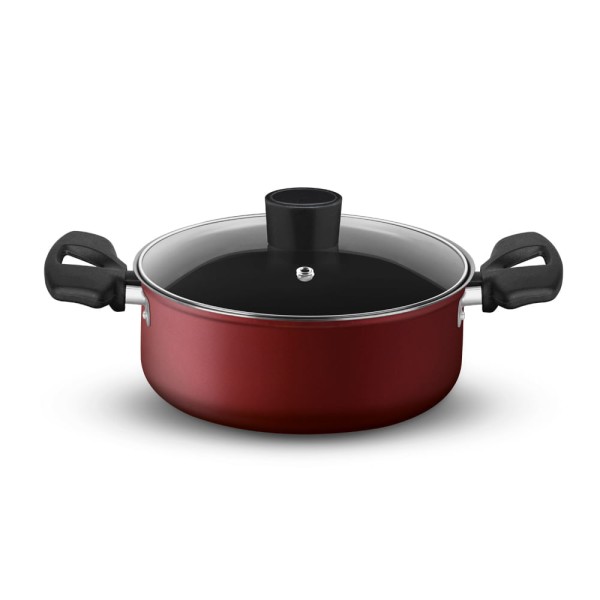 Encontraproduto.com.br - Conjunto de Panelas Rochedo 4 Peças Limpa Fácil Antiaderente e Thermo Sinal - Vermelho