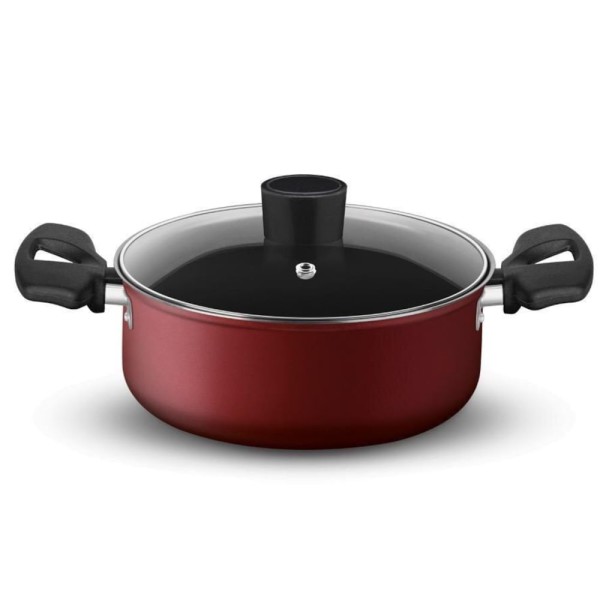 Encontraproduto.com.br - Conjunto de Panelas Rochedo 4 Peças Limpa Fácil Antiaderente e Thermo Sinal - Vermelho