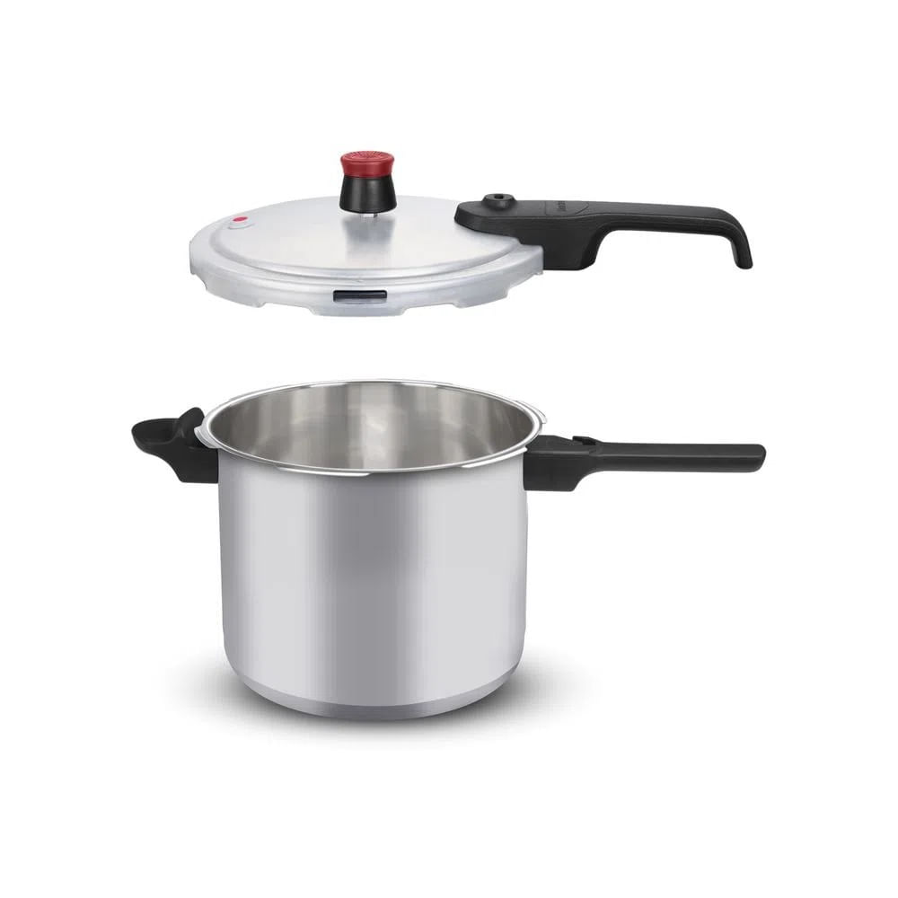 Encontraproduto.com.br - Panela de Pressão Arno 7,6 Litros Segura Fechamento Externo Polida Rochedo R3F2K4A1