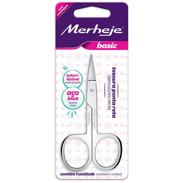Encontraproduto.com.br - Tesoura de Unha Merheje Ponta Reta