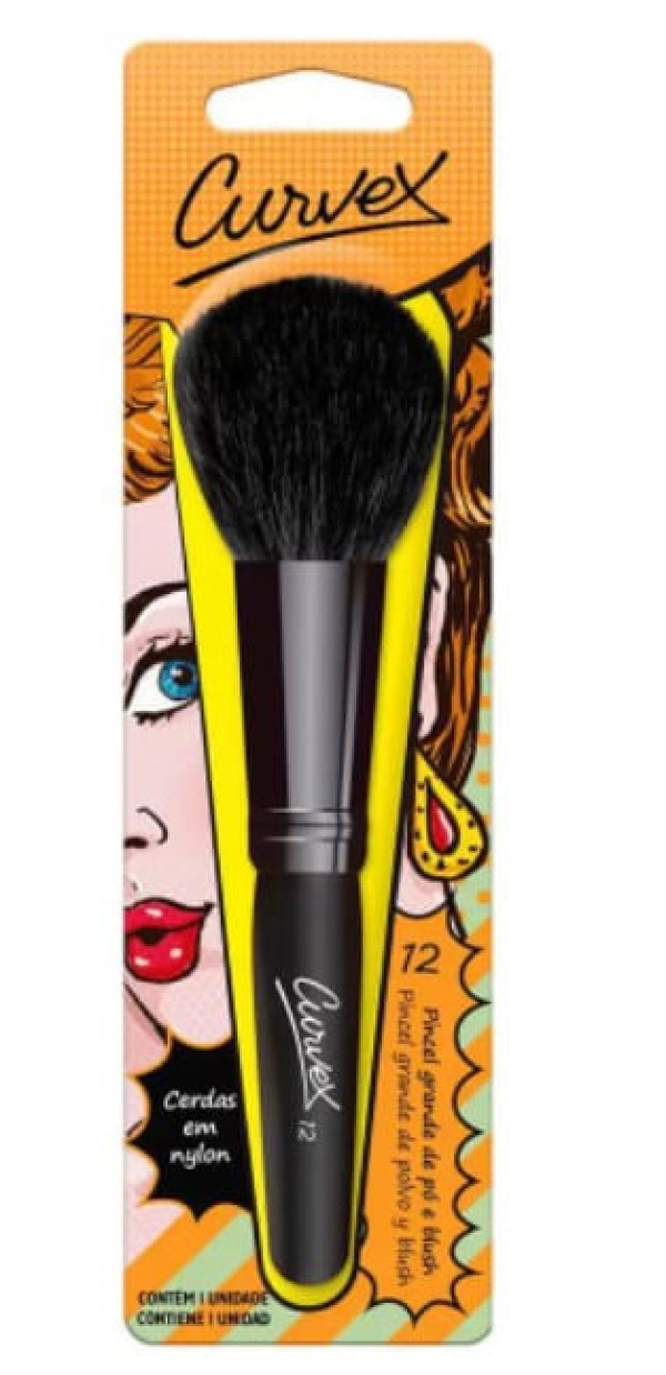 Encontraproduto.com.br - Pincel de Pó e Blush Merheje Curvex
