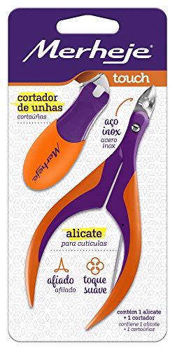 Alicate Para Unha E Cortador De Unha Merheje Touch Violeta/laranja (MP)