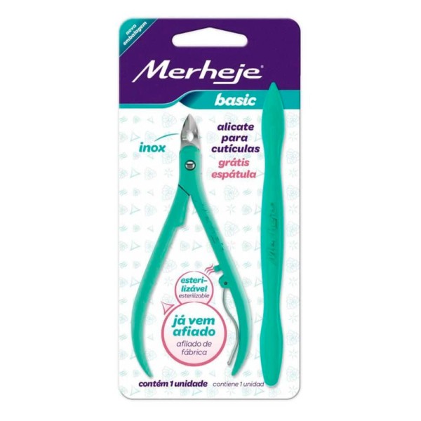 Encontraproduto.com.br - Merheje Alicate P/ Cutícula C/ Espátula Misto