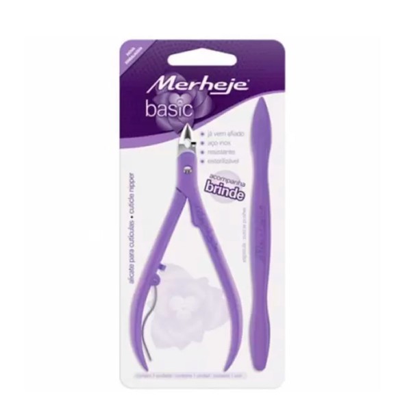 Encontraproduto.com.br - Merheje Alicate P/ Cutícula C/ Espátula Misto
