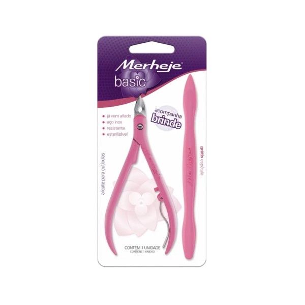 Encontraproduto.com.br - Merheje Alicate P/ Cutícula C/ Espátula Misto