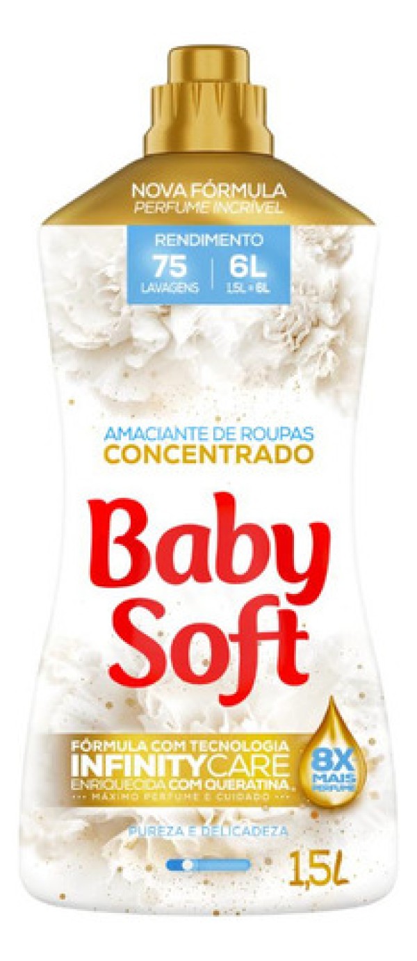 Amaciante Roupa Concentrado Baby Soft Pureza Delicadeza 1,5L