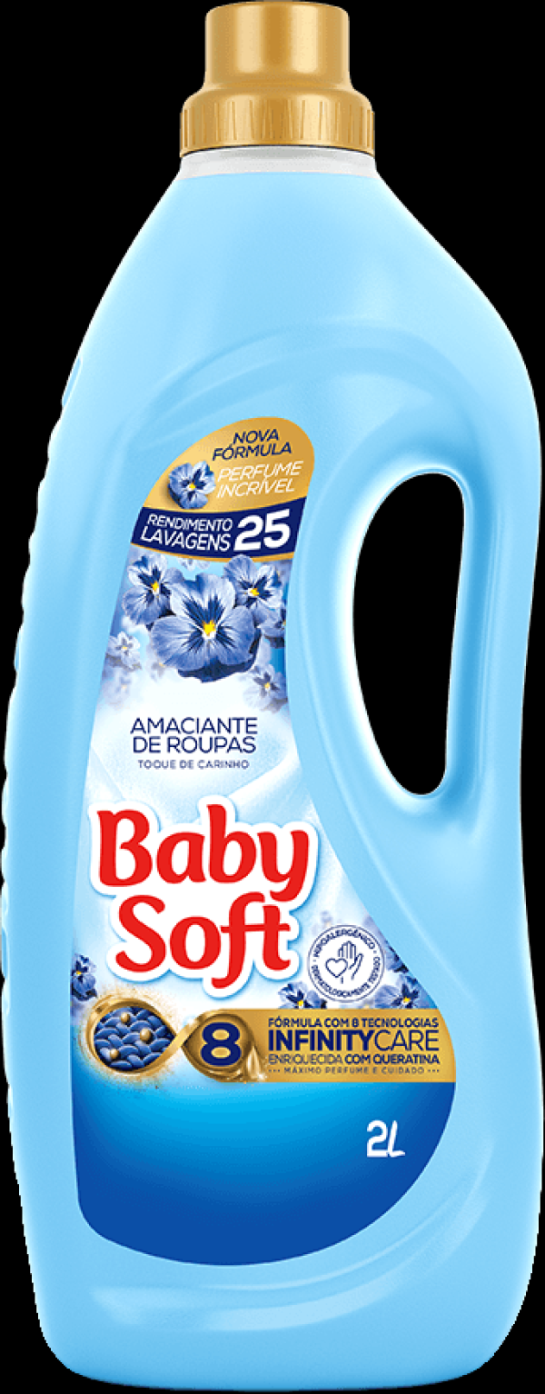 Encontraproduto.com.br - Amaciante de Roupas Baby Soft Carinho Azul Frasco com 2L
