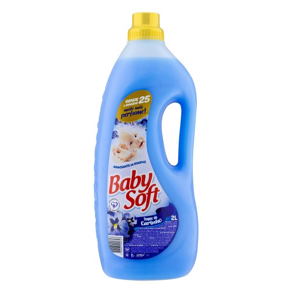 Encontraproduto.com.br - Amaciante de Roupas Baby Soft Carinho Azul Frasco com 2L