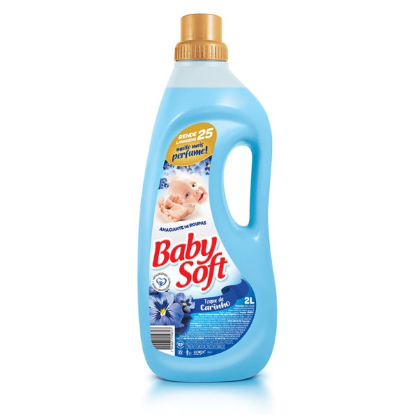Encontraproduto.com.br - Amaciante de Roupas Baby Soft Carinho Azul Frasco com 2L