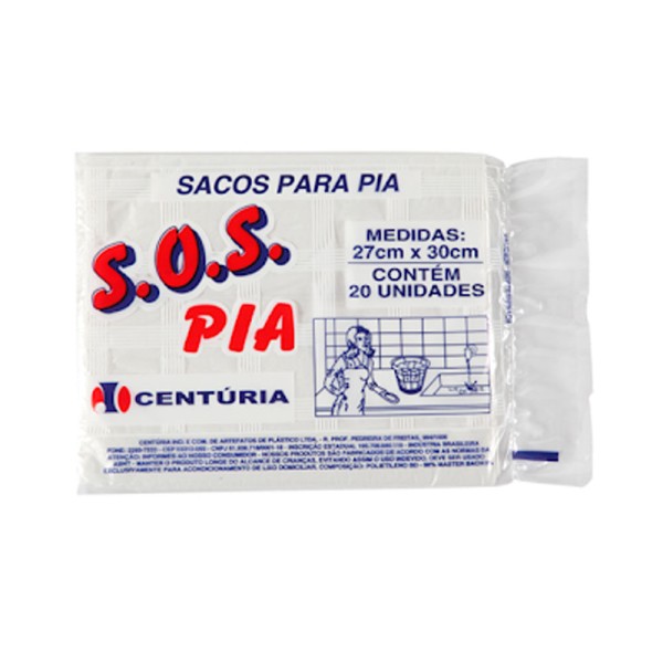 Sacos Plásticos Transparentes Para Pia Centúria 20 Unidades 27cm x 30cm