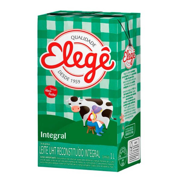 Encontraproduto.com.br - Leite Integral UHT Tipo A Elegê 1 Litro