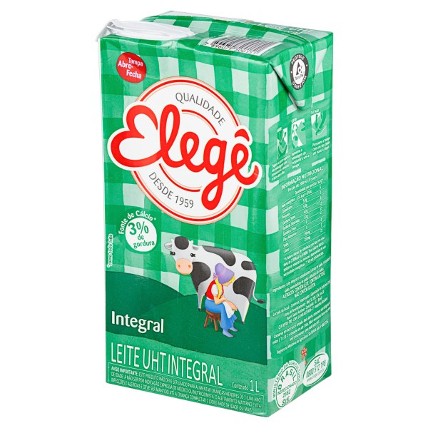 Encontraproduto.com.br - Leite Integral UHT Tipo A Elegê 1 Litro