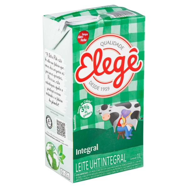 Encontraproduto.com.br - Leite Integral UHT Tipo A Elegê 1 Litro