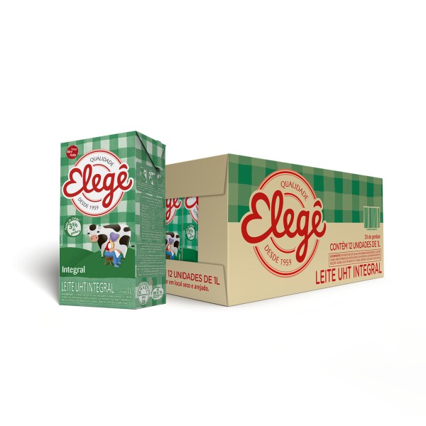Encontraproduto.com.br - Leite Integral UHT Tipo A Elegê 1 Litro
