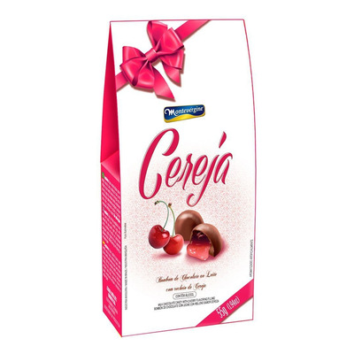 Bombom de Chocolate Recheio Cereja Picada Ao Licor 55g - Montevérgine