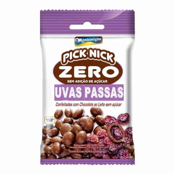 Pick Nick Zero Uva Passa com Chocolate 40g - Montevérgine