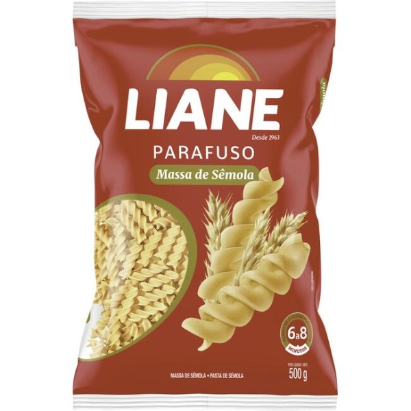 Encontraproduto.com.br - Macarrão LIANE Parafuso C/Semôla Pacote 500g