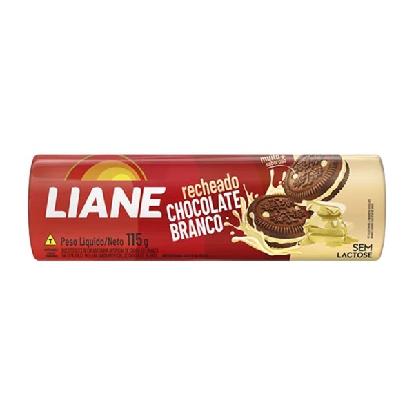 Encontraproduto.com.br - Biscoito Recheado com Chocolate Branco Sem Lactose Liane 115g